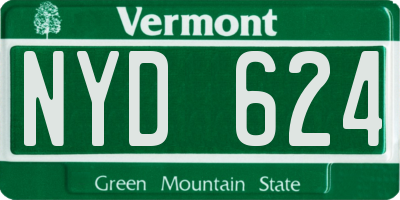 VT license plate NYD624