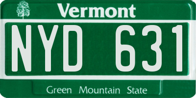 VT license plate NYD631