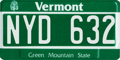 VT license plate NYD632