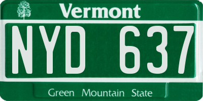 VT license plate NYD637