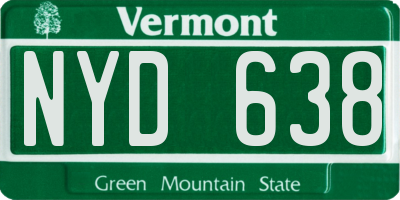 VT license plate NYD638