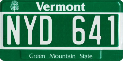 VT license plate NYD641