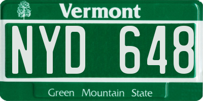 VT license plate NYD648
