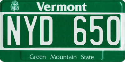 VT license plate NYD650