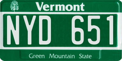 VT license plate NYD651