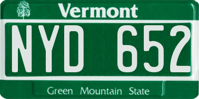 VT license plate NYD652