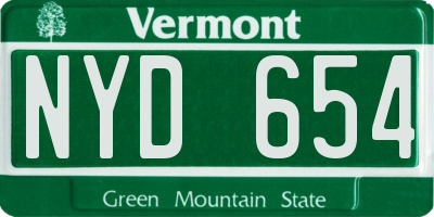 VT license plate NYD654