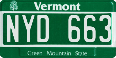 VT license plate NYD663