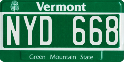 VT license plate NYD668