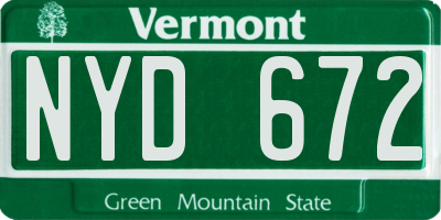VT license plate NYD672