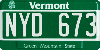 VT license plate NYD673