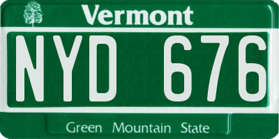 VT license plate NYD676