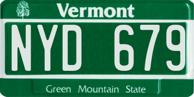 VT license plate NYD679