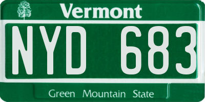 VT license plate NYD683