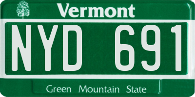 VT license plate NYD691