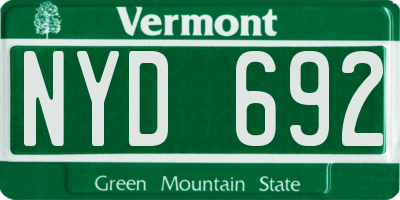 VT license plate NYD692