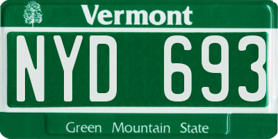 VT license plate NYD693