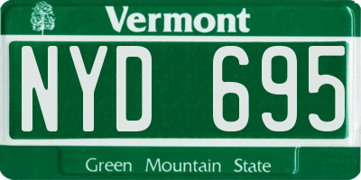 VT license plate NYD695