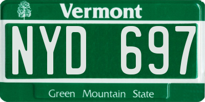 VT license plate NYD697