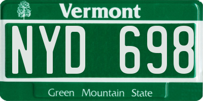 VT license plate NYD698