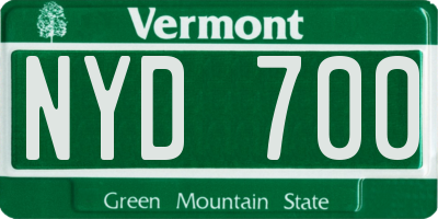 VT license plate NYD700