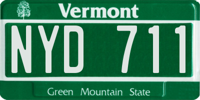 VT license plate NYD711