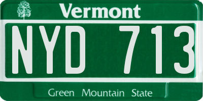VT license plate NYD713