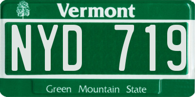 VT license plate NYD719