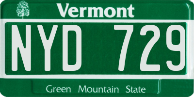 VT license plate NYD729