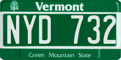 VT license plate NYD732