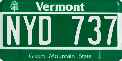 VT license plate NYD737