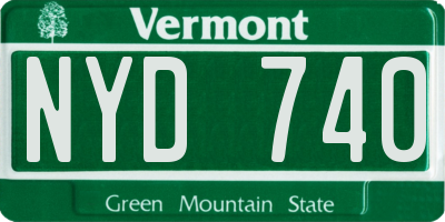 VT license plate NYD740