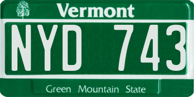 VT license plate NYD743