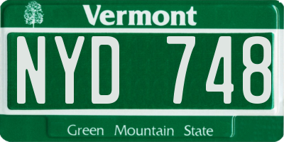 VT license plate NYD748
