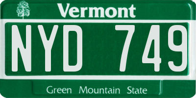 VT license plate NYD749