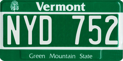 VT license plate NYD752
