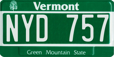 VT license plate NYD757