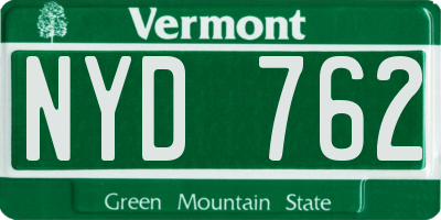 VT license plate NYD762