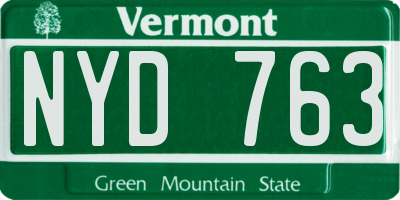 VT license plate NYD763