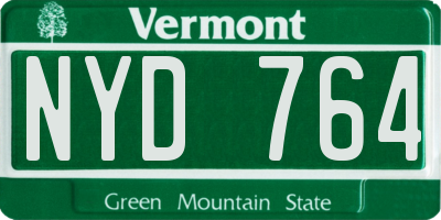 VT license plate NYD764