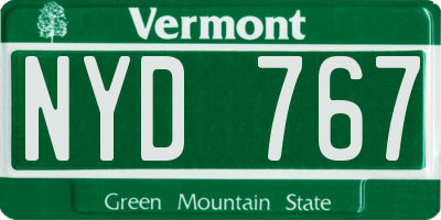 VT license plate NYD767