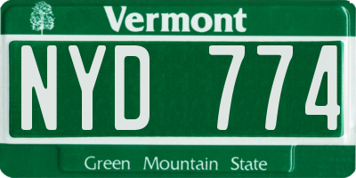 VT license plate NYD774
