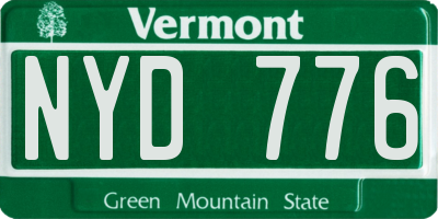 VT license plate NYD776