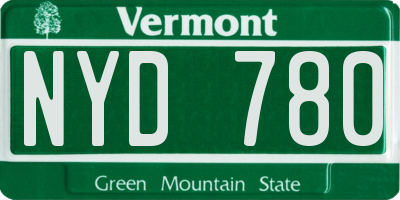 VT license plate NYD780