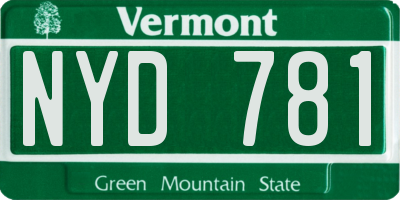 VT license plate NYD781