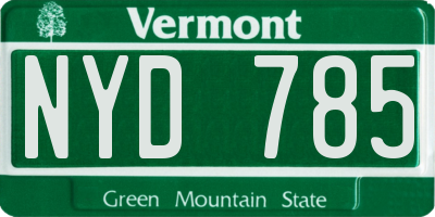 VT license plate NYD785
