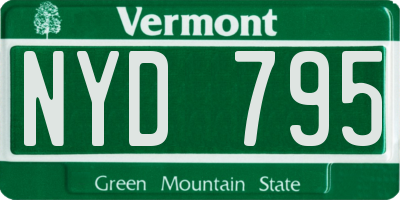 VT license plate NYD795