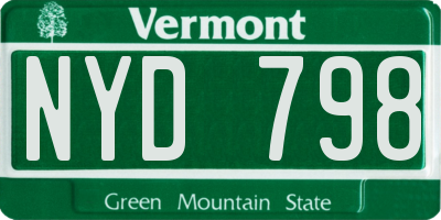 VT license plate NYD798