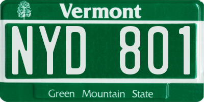 VT license plate NYD801
