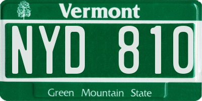 VT license plate NYD810